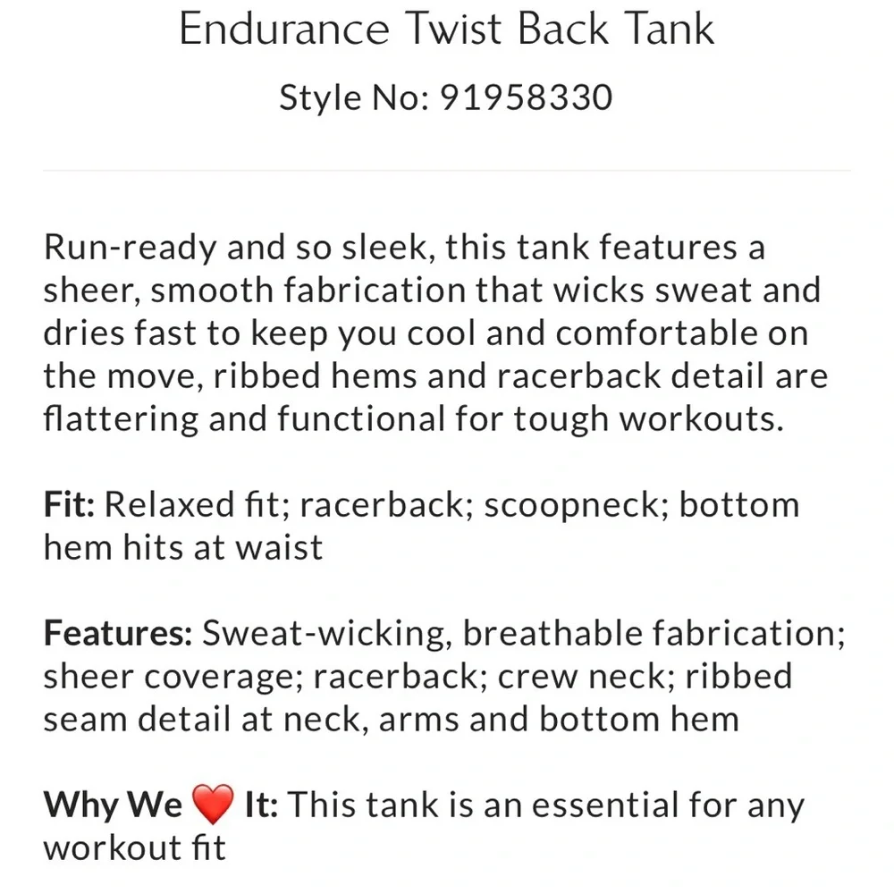 Free People Movement Endurance Twist Back Tank M/L
